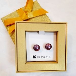 Honora Purple Pearl Earrings